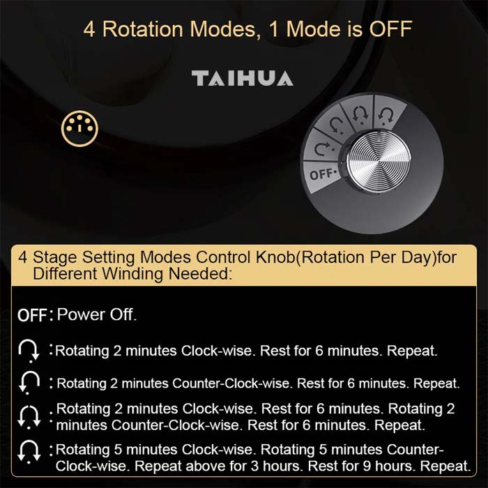 five modes for single watch winder