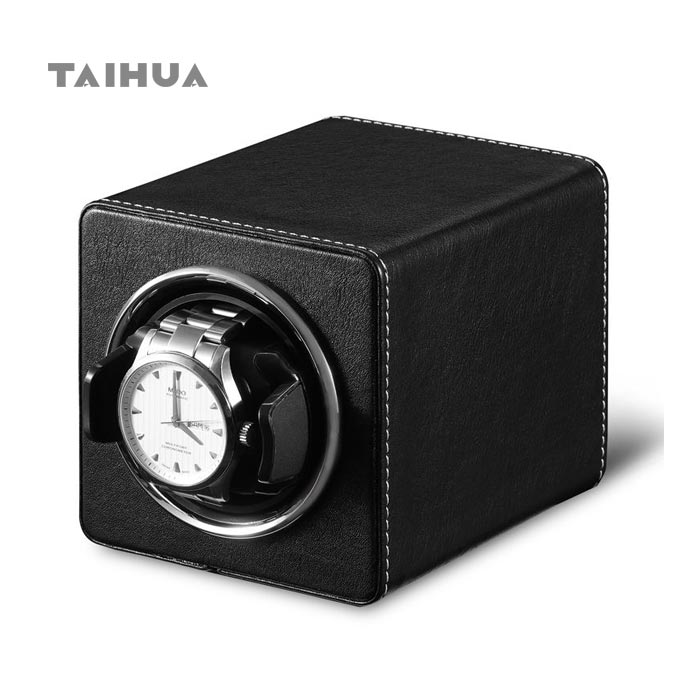 battery powered leather single watch winder