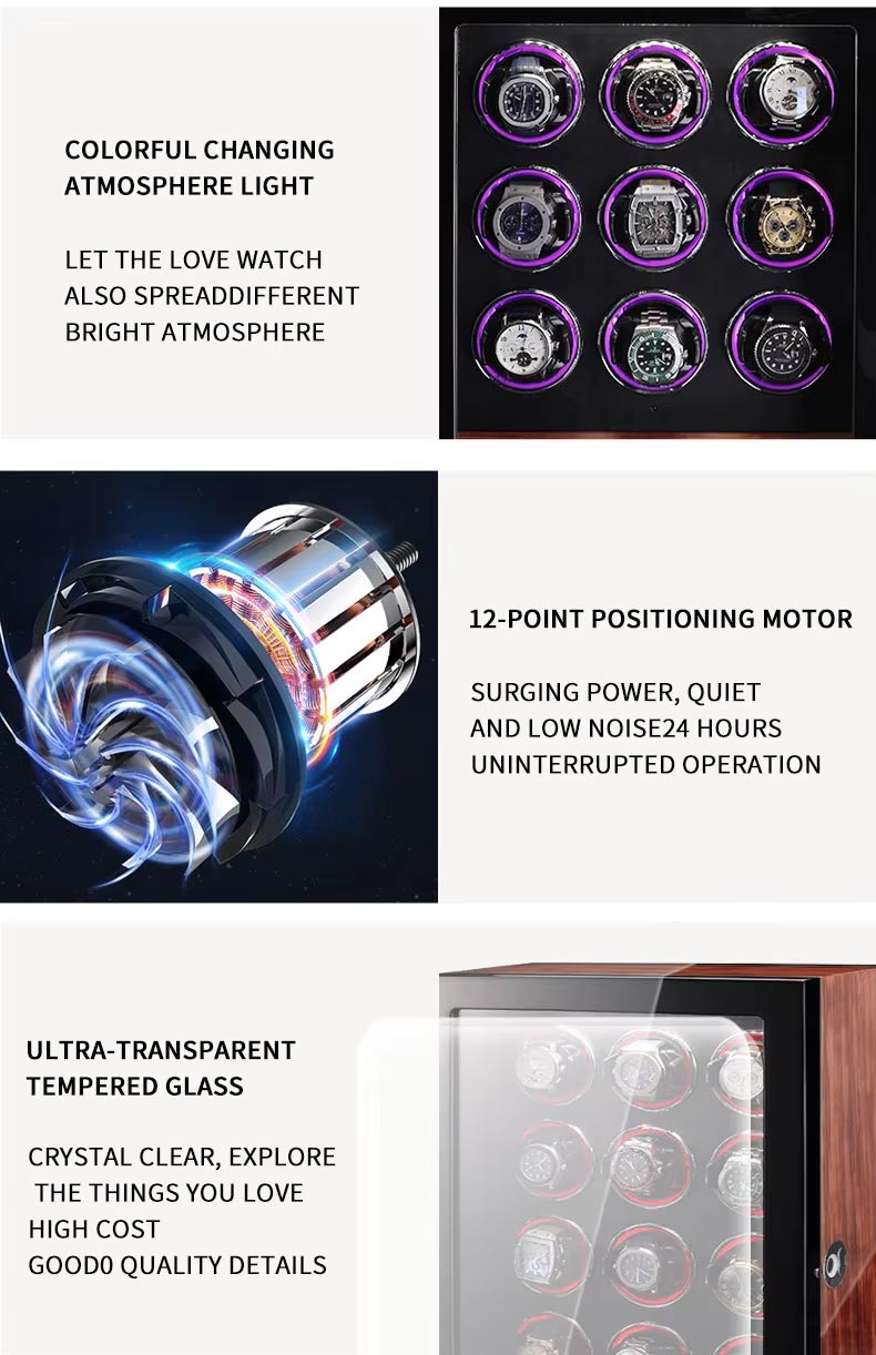 Luxury Rosewood Two Watch Winder Box