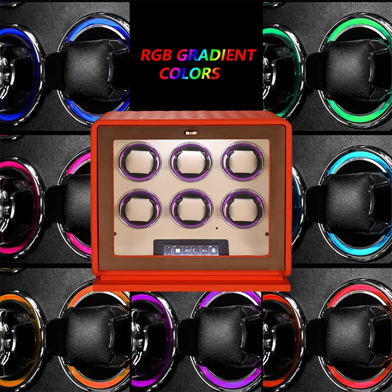 Black Leather Watch Winder 6 Watches